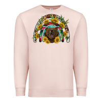 Pale Pink bear rainbow Premium Sweatshirt - BarkalooDesign