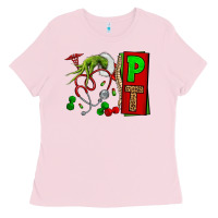 Bubblegum Pink Christmas Character Nurse Ladies Tee - NancyCooperArtShop