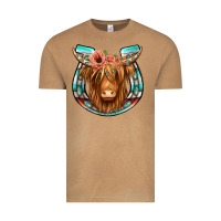 Vintage Camel highland cow serape floral headband horseshoe Vintage Tee - Jasminsmagicworld