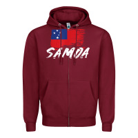 Burgundy samoan gifts   somoan flag t shirt Zipper Hoodie - longCreatives