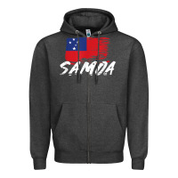 Charcoal Heather samoan gifts   somoan flag t shirt Zipper Hoodie - longCreatives