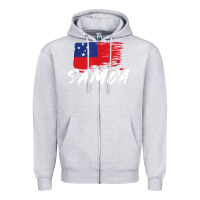 Heather Grey samoan gifts   somoan flag t shirt Zipper Hoodie - longCreatives