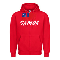 Red samoan gifts   somoan flag t shirt Zipper Hoodie - longCreatives