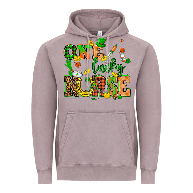 St. Patricks Day One Lucky Nurse Vintage Hoodie by HowdyJamesFarm | Teevron