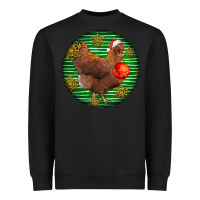 Black new hampshire red chicken christmas Heavyweight Sweatshirt - LillyAllenDesigns