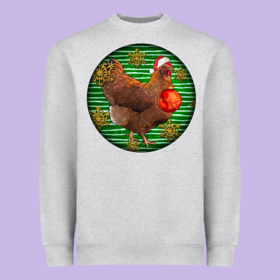 New Hampshire Red Chicken Christmas Heavyweight Sweatshirt Designed By Lillyallendesigns