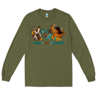 Army Green peace love cowgirls Long Sleeve Tee - OliviaCreatesArt