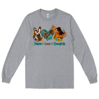 Heather Grey peace love cowgirls Long Sleeve Tee - OliviaCreatesArt