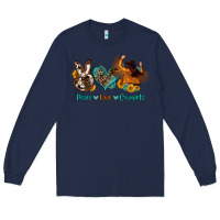 Navy peace love cowgirls Long Sleeve Tee - OliviaCreatesArt