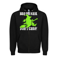 Black witches saying broom hair dont care halloween camper joke Zipper Hoodie - longCreatives