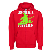 Red witches saying broom hair dont care halloween camper joke Zipper Hoodie - longCreatives