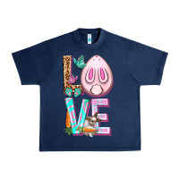 Navy Love Rabbit Easter Day Urban Heavy Tee - HowdyJamesFarm