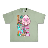 Oil Green Love Rabbit Easter Day Urban Heavy Tee - HowdyJamesFarm