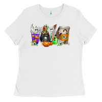 White Halloween Coffee Cups Ladies Tee - texasbilliewilder