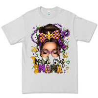 Dove Grey mardi gras mama messy bun Premium Tee - texasbilliewilder
