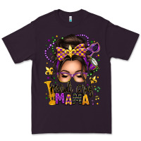 Plum mardi gras mama messy bun Premium Tee - texasbilliewilder