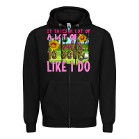 Black it takes a lot of a lot of balls to golf like i do Zipper Hoodie - Artiststas