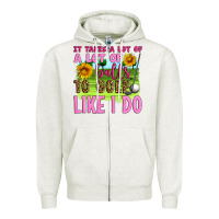 Oatmeal Heather it takes a lot of a lot of balls to golf like i do Zipper Hoodie - Artiststas