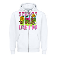 White it takes a lot of a lot of balls to golf like i do Zipper Hoodie - Artiststas