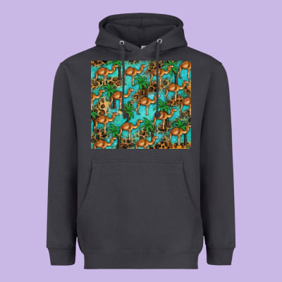 Camel Leopard Heavyweight Hoodie Designed By Barkaloodesign