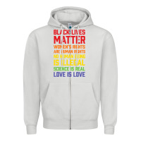 Dove Grey Black Lives Matter List Zipper Hoodie - longCreatives