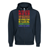 Navy Black Lives Matter List Zipper Hoodie - longCreatives