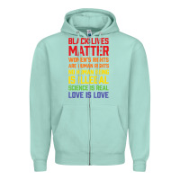 Seafoam Black Lives Matter List Zipper Hoodie - longCreatives
