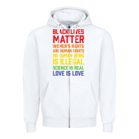 White Black Lives Matter List Zipper Hoodie - longCreatives