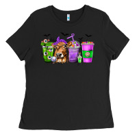 Black Coffee Cups with Cow and Halloween Ladies Tee - texasbilliewilder