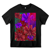 Black floral pattern Heavy Core Tee - JahusDesignShop