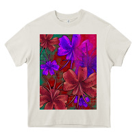 Cream floral pattern Heavy Core Tee - JahusDesignShop