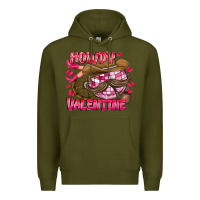 Army Green Howdy Valentine Premium Hoodie - CowhideDigitalArt