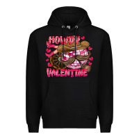 Black Howdy Valentine Premium Hoodie - CowhideDigitalArt