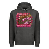 Charcoal Heather Howdy Valentine Premium Hoodie - CowhideDigitalArt