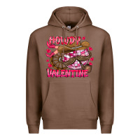 Chestnut Howdy Valentine Premium Hoodie - CowhideDigitalArt