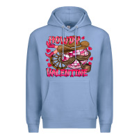 Colony Blue Howdy Valentine Premium Hoodie - CowhideDigitalArt