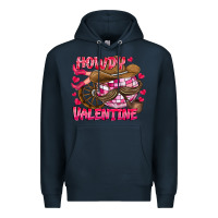 Navy Howdy Valentine Premium Hoodie - CowhideDigitalArt