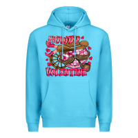 Ocean Blue Howdy Valentine Premium Hoodie - CowhideDigitalArt