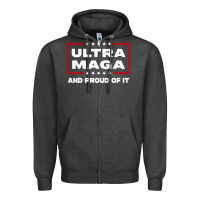 Charcoal Heather proud ultra maga Zipper Hoodie - longCreatives