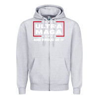 Heather Grey proud ultra maga Zipper Hoodie - longCreatives