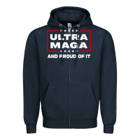 Navy proud ultra maga Zipper Hoodie - longCreatives