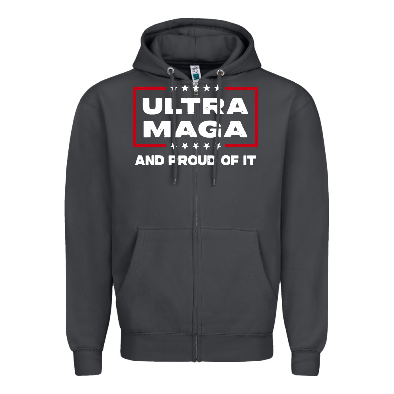 Proud Ultra Maga Zipper Hoodie by longCreatives | Teevron