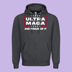 Proud Ultra Maga Zipper Hoodie Designed By Longcreatives