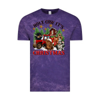 Cloud Purple holy cow its christmas Vintage Tee - CowGirlArtShop