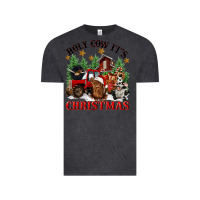 Vintage Black holy cow its christmas Vintage Tee - CowGirlArtShop