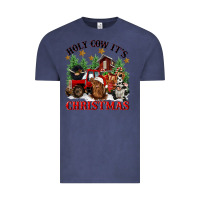 Vintage Denim holy cow its christmas Vintage Tee - CowGirlArtShop