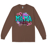 Chestnut mama vibes floral Long Sleeve Tee - OliviaCreatesArt