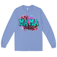Colony Blue mama vibes floral Long Sleeve Tee - OliviaCreatesArt