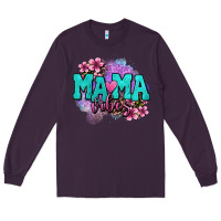 Plum mama vibes floral Long Sleeve Tee - OliviaCreatesArt