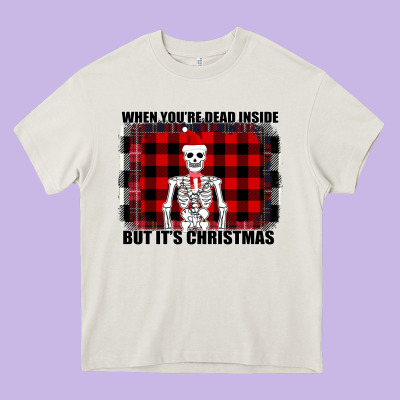 When You Re Dead Inside But It Christmas Skeleton Heavy Core Tee Designed By Bettercallsaul
